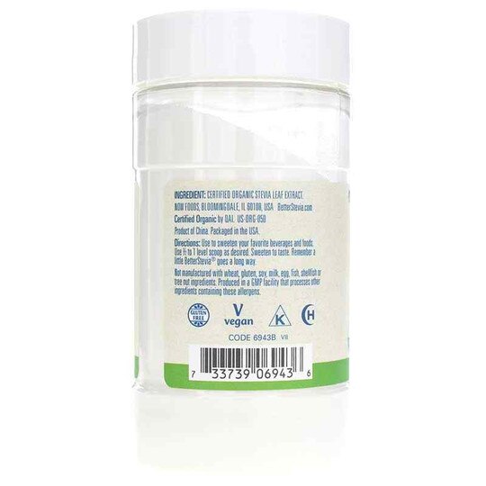Better Stevia Organic Extract Powder, NOW